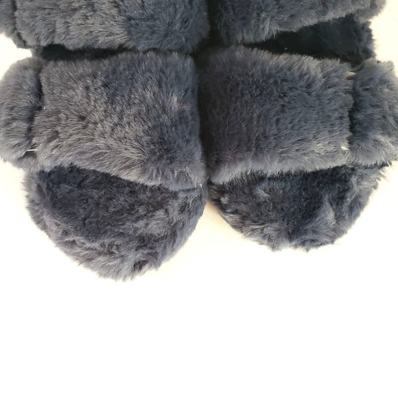 Torrid Slip On Fuzzy Slippers Double Band Faux Fur House Shoes Size 8 - Picture 3 of 13